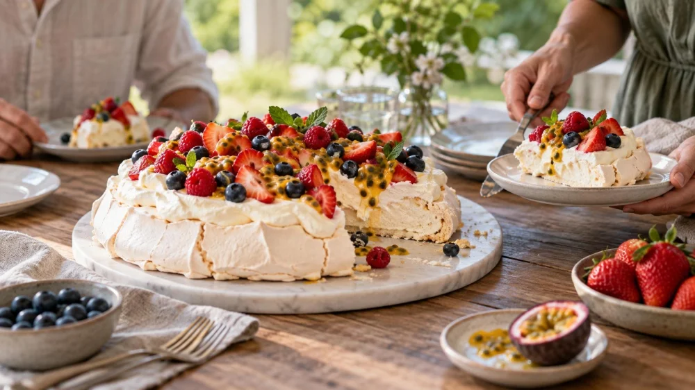 Sharing Pavlova: Slice Size, Toppings, Texture, and Timing
